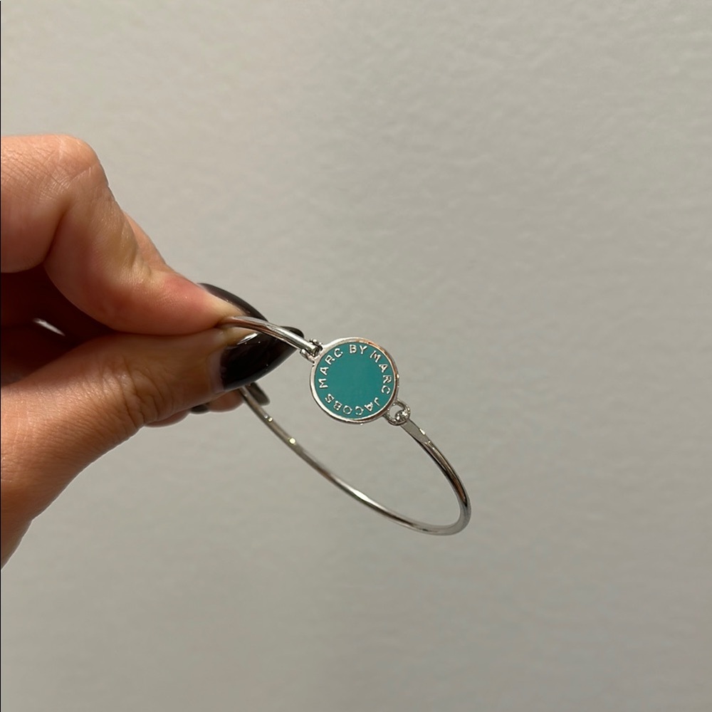 Marc by Marc Jacobs Silver Bangle with Turquoise Accent